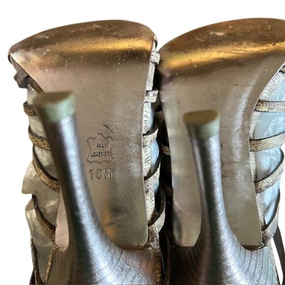 Tory Burch Strappy All Leather Snakeskin Heels – Size 10 - Picture 9 of 9